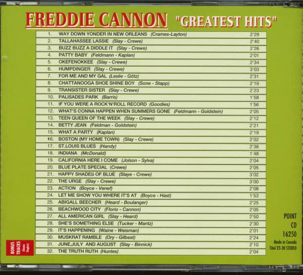 Freddy Cannon's Greatest Hits (CD)