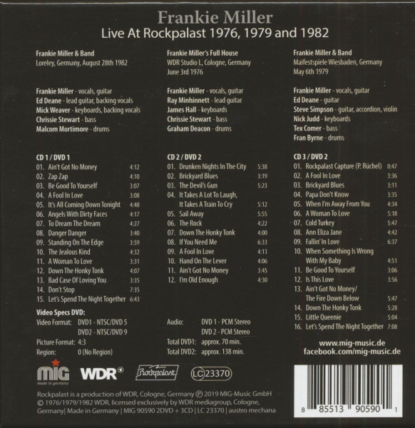 Live At Rockpalast 1976, 1979 & 1982 (3-CD & 2-DVD)