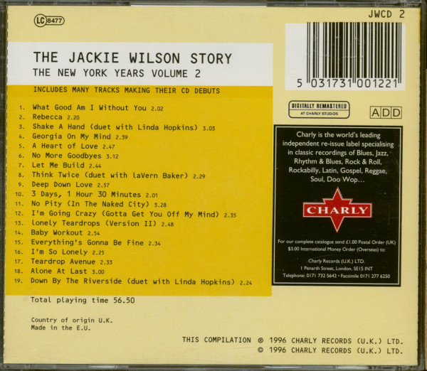 The Jackie Wilson Story - The New York Years Volume 2 (CD)