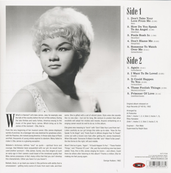 Etta James Sings for Lovers (LP, 180g colored Vinyl)
