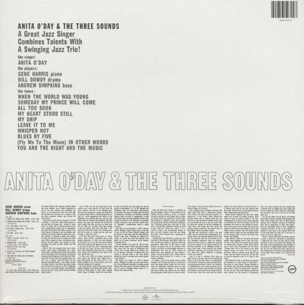 Anita O'Day And The Three Sounds (LP, 180g Vinyl)