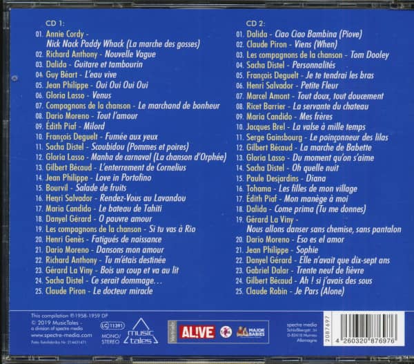 Les chansons de l’année 1959 (2-CD)