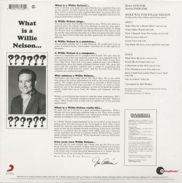 Make Way For Willie Nelson (LP, 180g Vinyl, Ltd.)