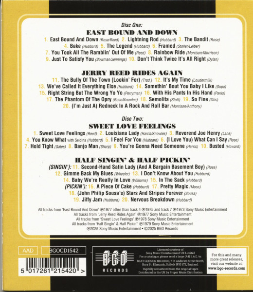 East Bound And Down - Jerry Reed Rides Again - Sweet Love Feelings - Half Singin’ & Half Pickin’ (2-CD)