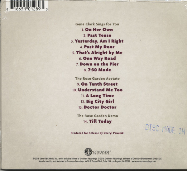 Gene Clark Sings For You (CD)