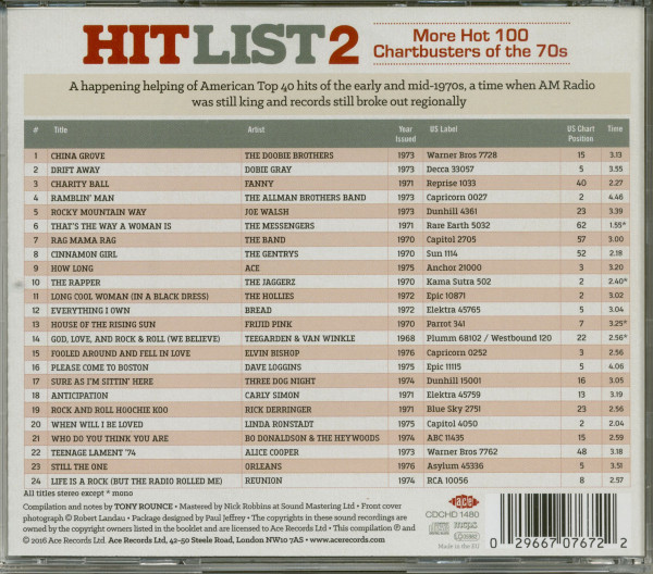 Hit List 2-More Hot 100 Chartbusters Of The 70s (CD)