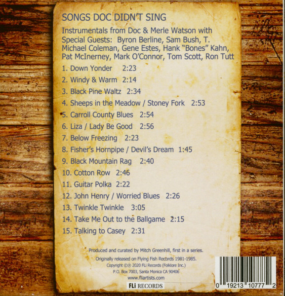 Songs Doc Didn't Sing (CD)