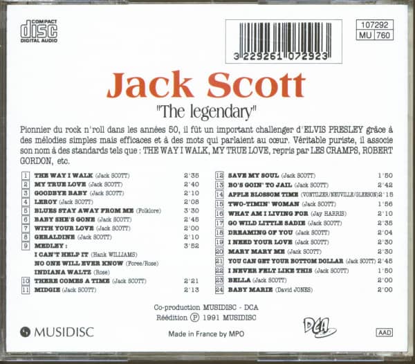 The Legendary Jack Scott (CD)