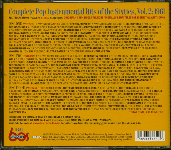 Complete Pop Instrumental Hits 1961 (3-CD)