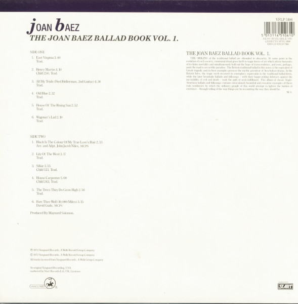 The Joan Baez Ballad Book Vol.1 (LP)