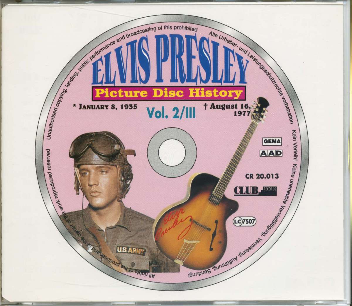 Elvis Presley CD Picture Disc History Vol 1 2 CD Bear Family Records