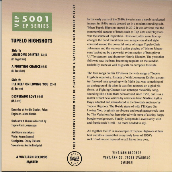 Tupelo Highshots - EP Series Vol.1 (7inch, 45rpm, EP)