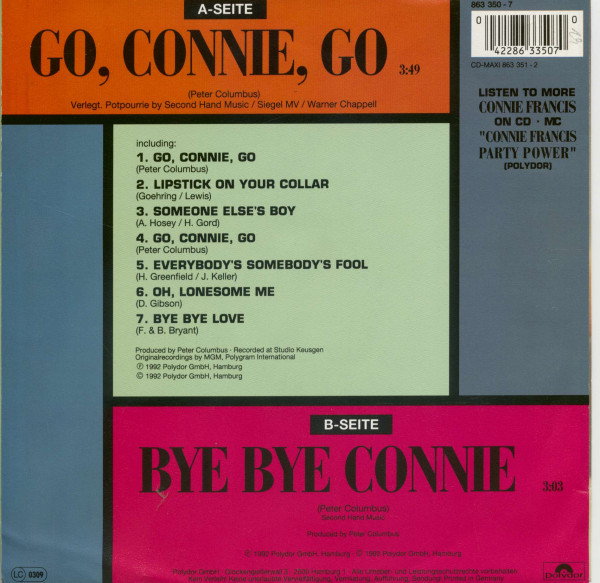 Go, Connie, Go (7inch, 45rpm, BC, PS)