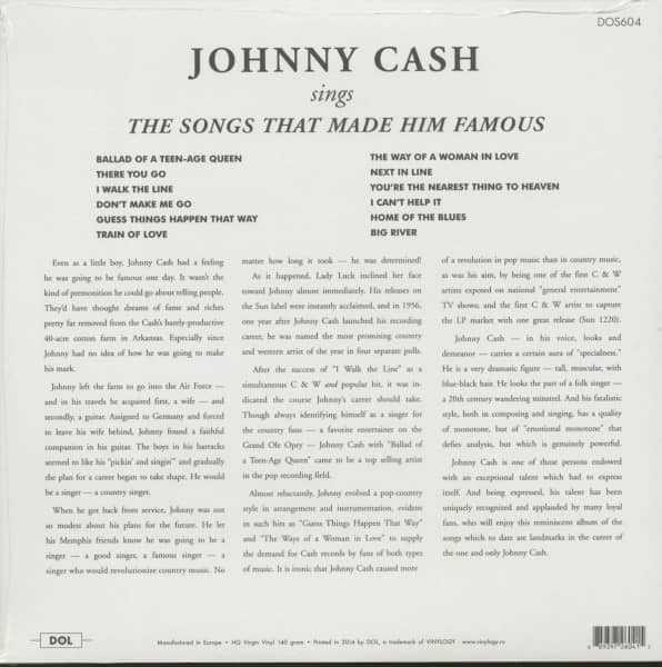 Johnny Cash Sings The Songs That Made Him Famous (LP, Vinyl)