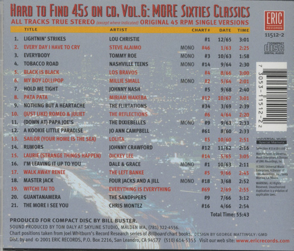 Vol. 6 - More Sixties Classics (CD)