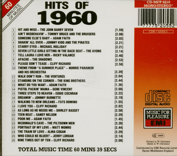 Hits Of 1960 (CD)