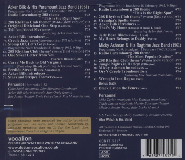 Various The Radio Luxembourg Sessions - The 208 Rhythm Club, Vol.3