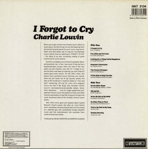 I Forgot To Cry (LP)