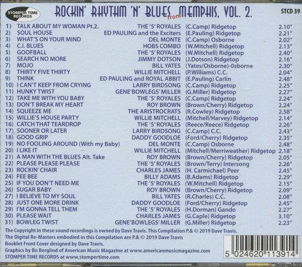 Rockin' Rhythm 'N' Blues From Memphis Vol.2 (CD)