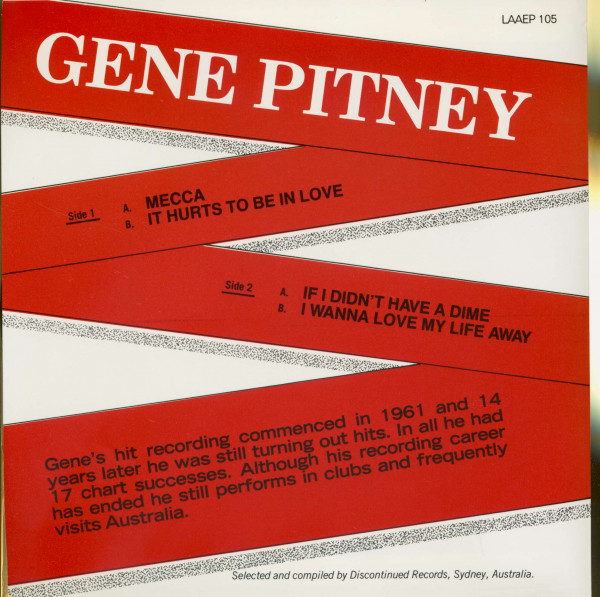 Gene Pitney (7inch, 45rpm, PS, SC, EP)