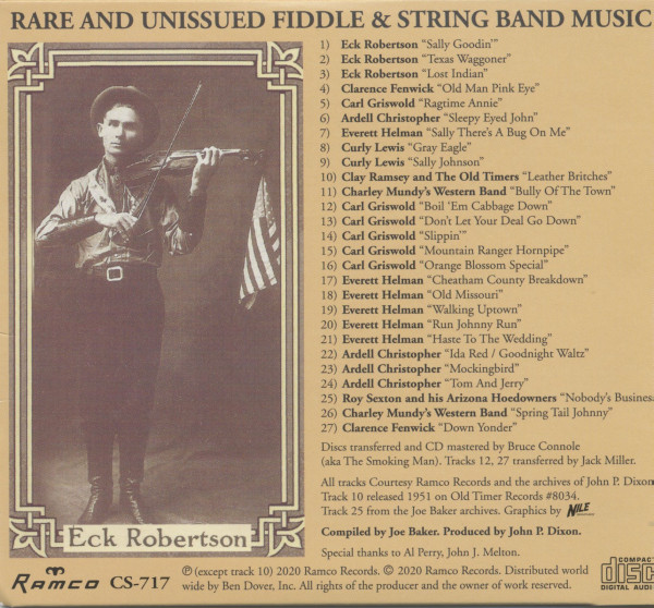 Rare And Unissued Fiddle & String Band Music (CD)