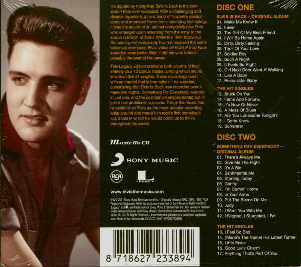 Elvis Is Back! - Legacy Edition (2-CD)