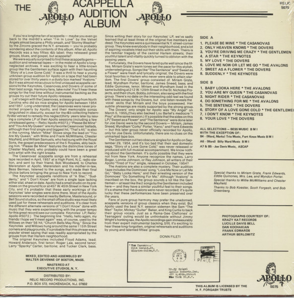 The Apollo Acappella Audition Album (LP)