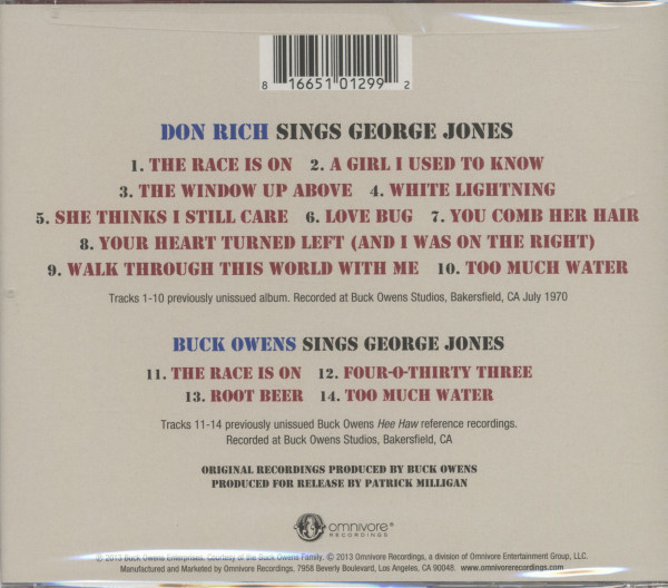 Don Rich Sings George Jones (CD)