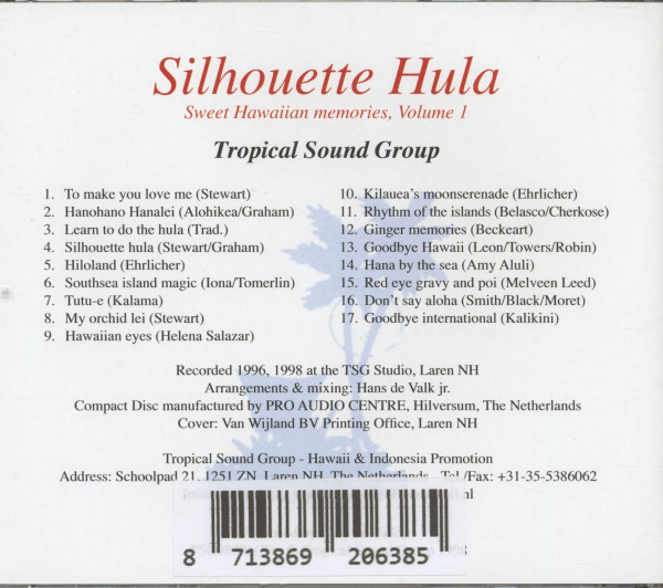 Silhouette Hula - Sweet Hawaiian Memories Vol.1 (CD)
