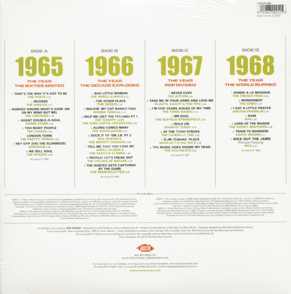 Jon Savage’s 1965-1968 The High Sixties On 45 (2-LP, 180g Orange Vinyl)