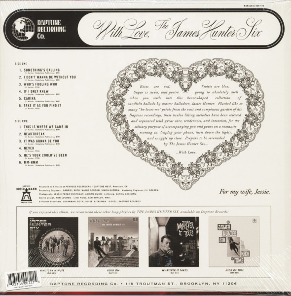 With Love - The James Hunter Six (LP)