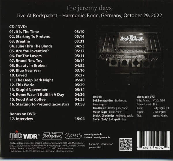Live At Rockpalast 2022 (CD + DVD)