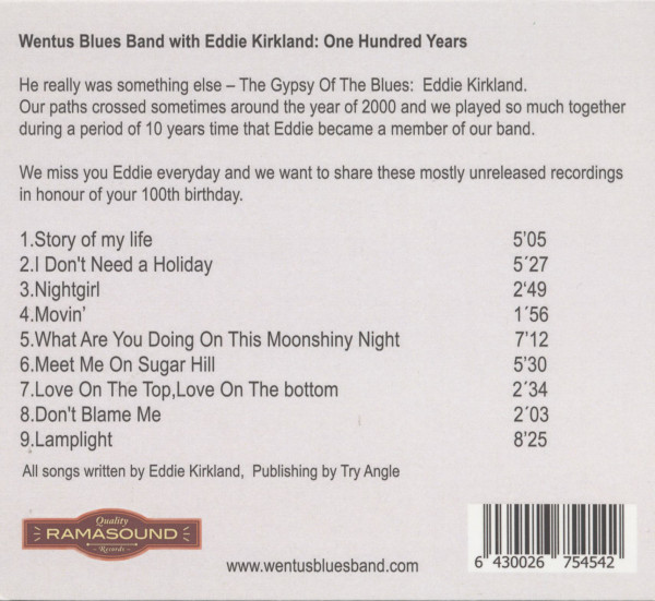 One Hundred Years - Wentus Blues Band With Eddie Kirkland (CD)