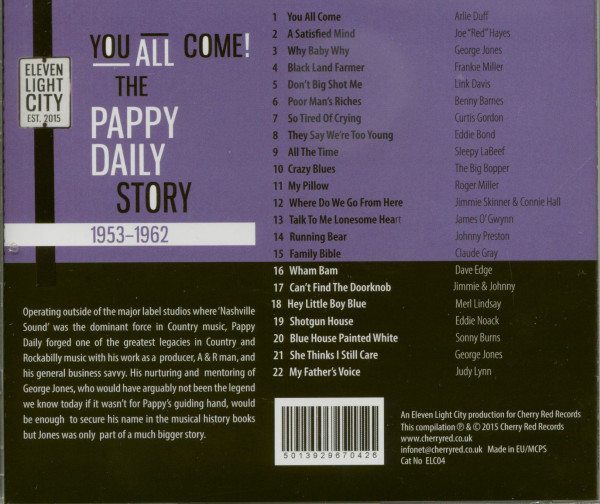 You All Come! - The Pappy Daily Story 1953-62 (CD)