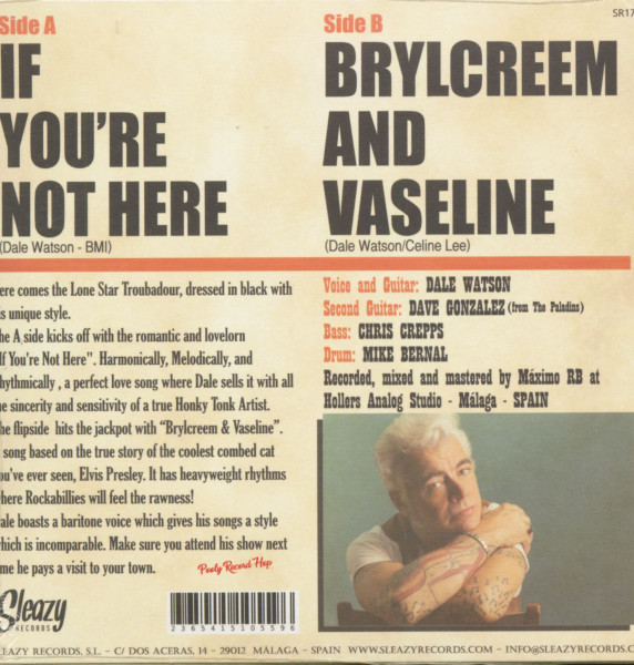 If You're Not Here - Brylcreem And Vaseline (7inch, 45rpm, PS)