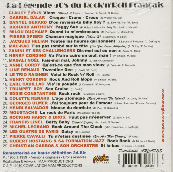 Va La Legende du Rock'n'Roll 50's Francais