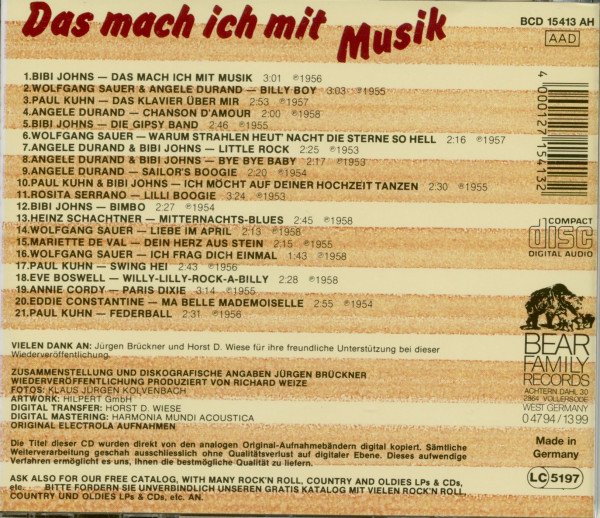 Das mach ich mit Musik - Electrola 1954 -1958 (CD)usik