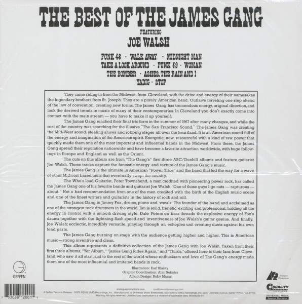 The Best Of The James Gang (LP, 200g Vinyl)