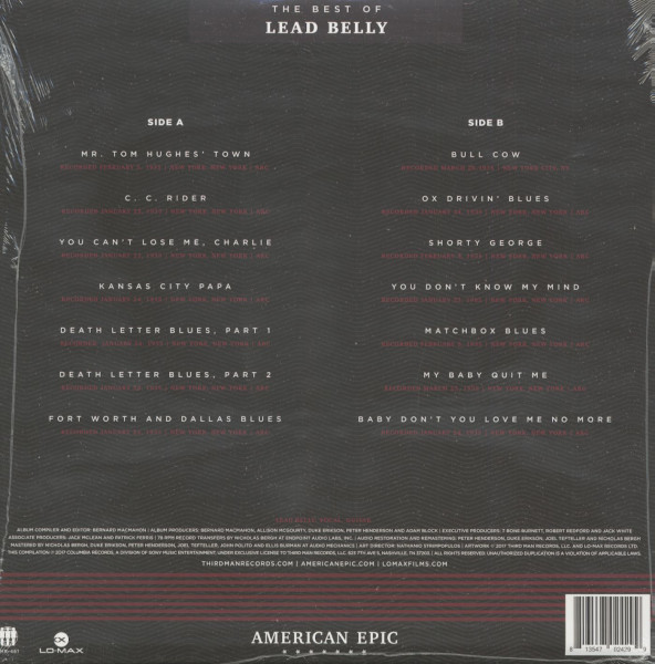The Best Of Lead Belly - American Epic Series (LP, 180g Vinyl)