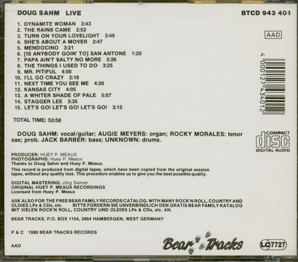 Doug Sahm - Live (CD)