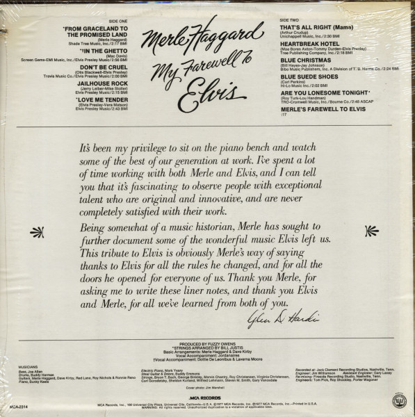 My Farewell To Elvis (LP, Cut-Out)