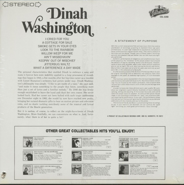 Dinah Washington - Golden Classics (LP)