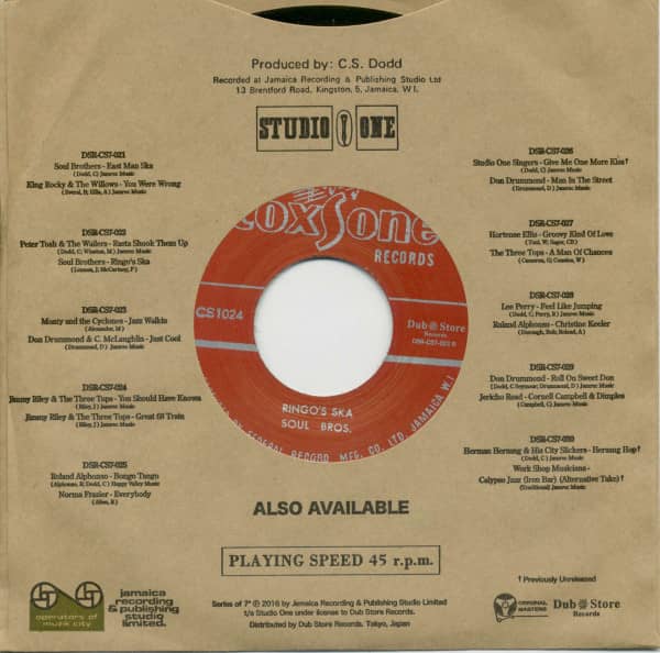 Peter Tosh & The Wailers - Rasta Shock Them Up / Soul Bros. - Ringo's Ska (7inch, 45rpm, BC, CS)