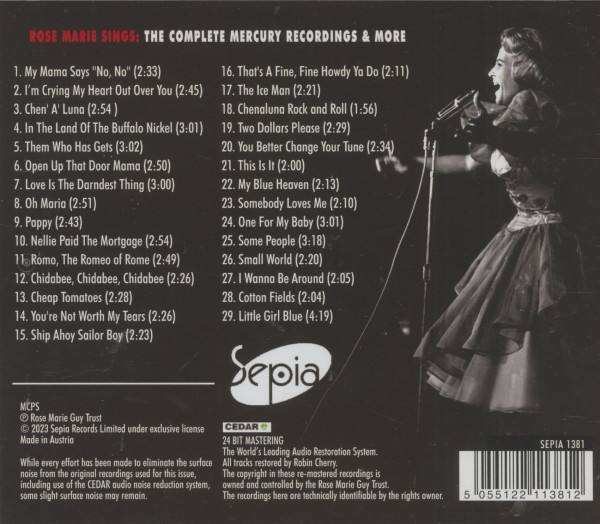 Rose Marie Sings - The Complete Mercury Recordings (CD)