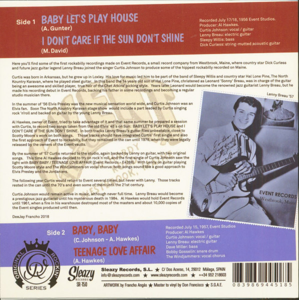 Curtis Johnson Featuring Lenny Breau On Guitar (7inch, EP, 45rpm, PS)