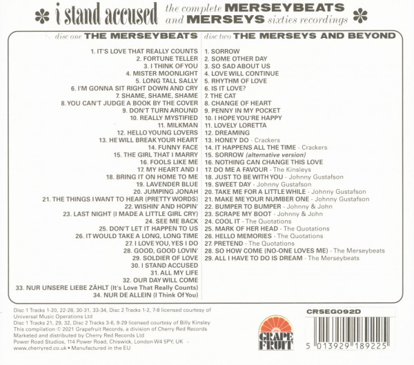 I Stand Accused - The Complete Merseybeats And Merseys Sixties Recordings (2-CD)