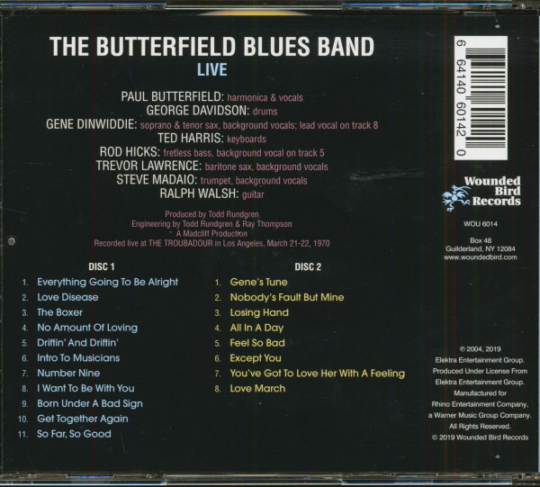 The Butterfield Blues Band Live (2-CD)