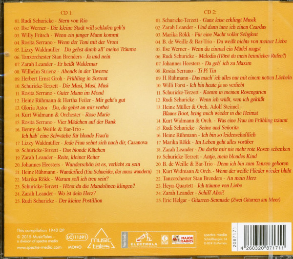 Die Schlager des Jahres 1940 (2-CD)