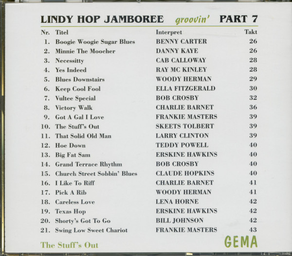 Lindy Hop Jamboree Vol.7 - Groovin' - The Stuff's Out (CD)