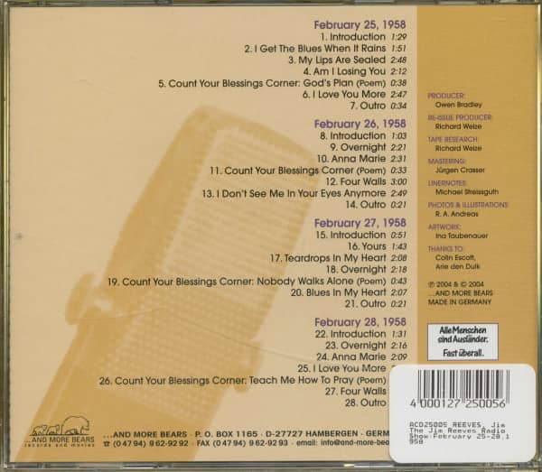 The Jim Reeves Radio Show (2-CD)